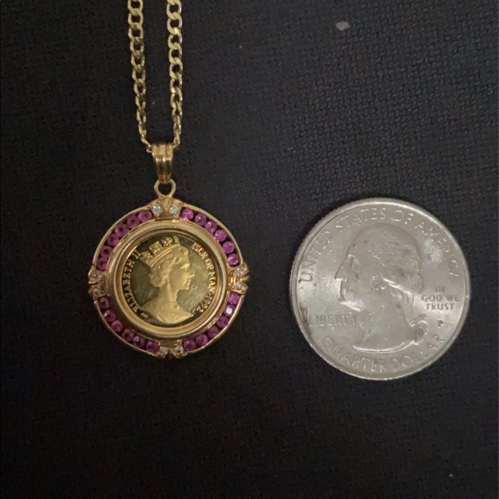 Vintage gold coin pendant